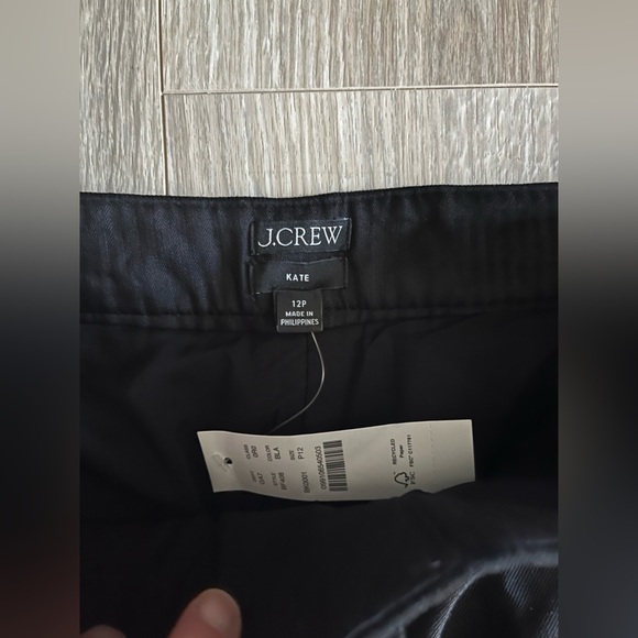 NWT J.Crew Women’s Kate straight-leg pant in stretch linen blend Black Size 12P - Picture 4 of 8